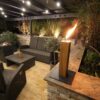 Garden torch made of oak / patio torch / oil torch with safety lock - refillable - handmade - 20 cm - without base