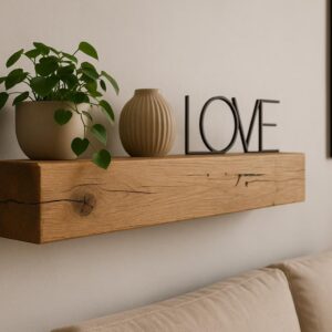 Oak wall beams - wooden wall shelves - various lengths - oiled - fronts with radius - Made in Germany