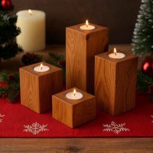 Oak Advent wreath with candles/tea lights - Christmas | Decoration | Wood | Handmade in Germany | Rustic | Solid wood